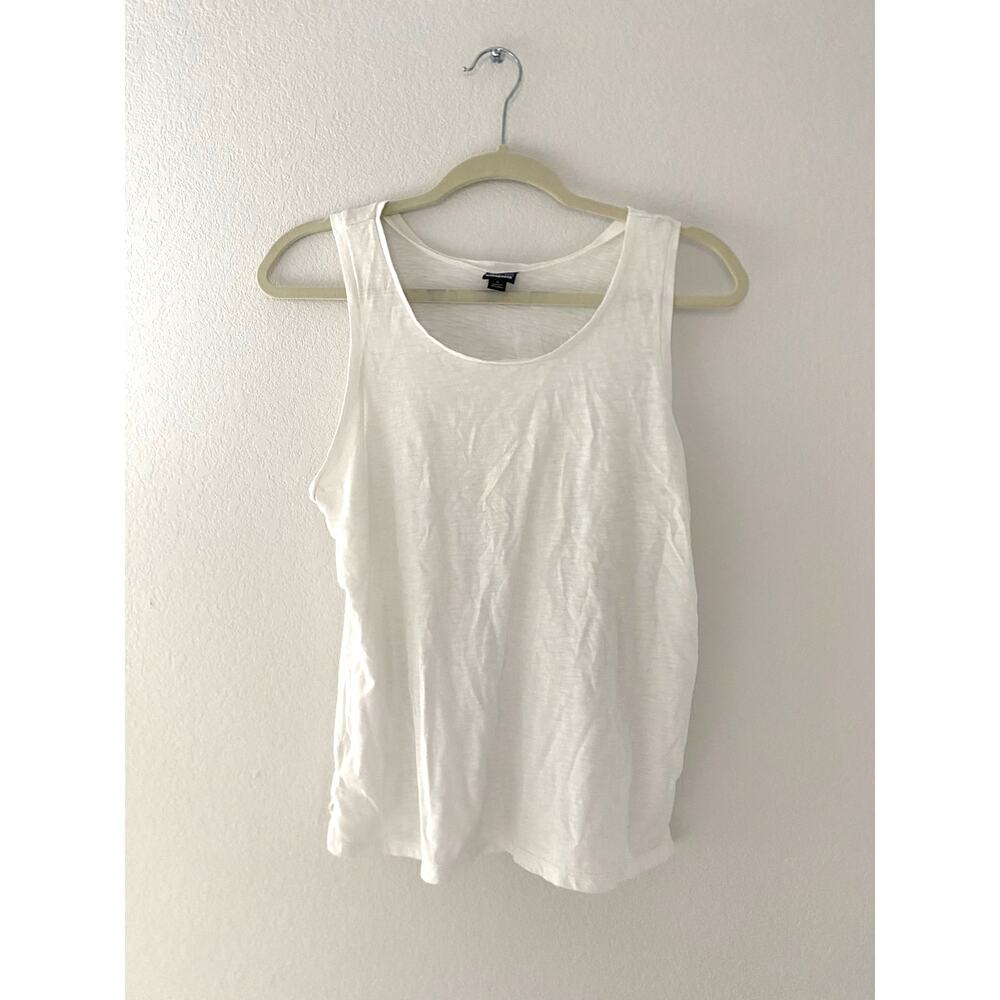 Patagonia White Tank Top Minimal Basic Lightweight Cotton Sleeveless Tee Size S